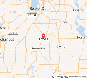 Map of Lowell, Wisconsin