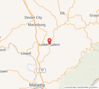 Map of Lower Salem, Ohio