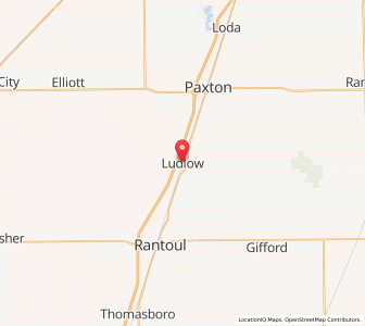 Map of Ludlow, Illinois