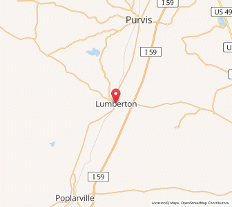 Map of Lumberton, Mississippi