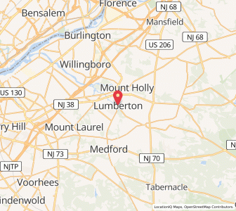 Map of Lumberton, New Jersey