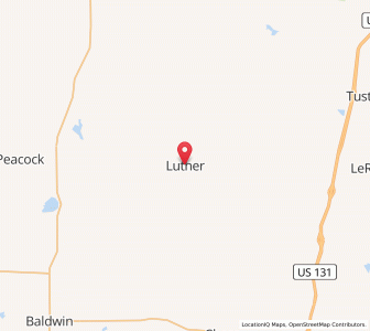 Map of Luther, Michigan