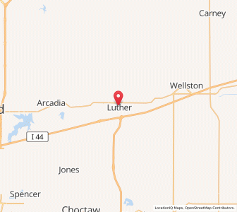 Map of Luther, Oklahoma