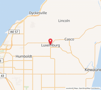 Map of Luxemburg, Wisconsin
