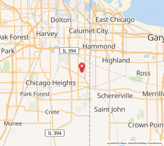 Map of Lynwood, Illinois