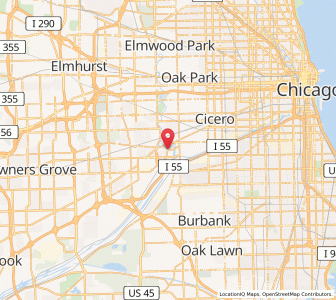 Map of Lyons, Illinois