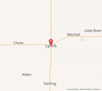 Map of Lyons, Kansas