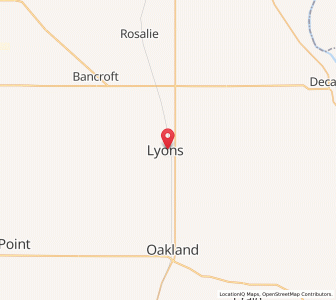 Map of Lyons, Nebraska