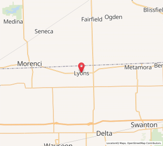 Map of Lyons, Ohio