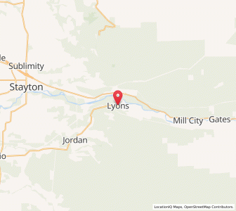 Map of Lyons, Oregon