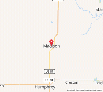 Map of Madison, Nebraska