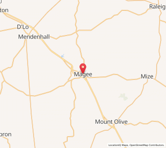 Map of Magee, Mississippi