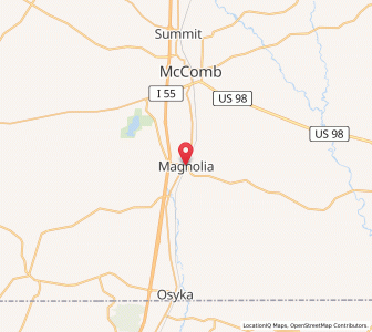 Map of Magnolia, Mississippi