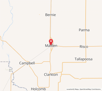 Map of Malden, Missouri