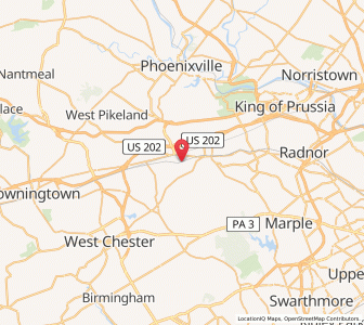 Map of Malvern, Pennsylvania