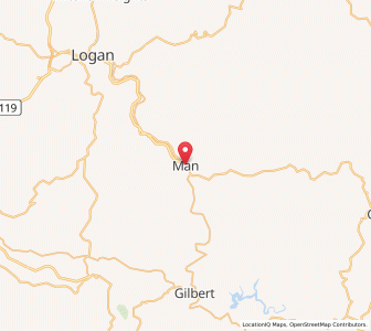 Map of Man, West Virginia