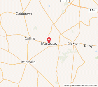 Map of Manassas, Georgia