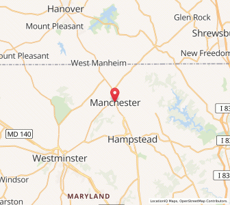 Map of Manchester, Maryland