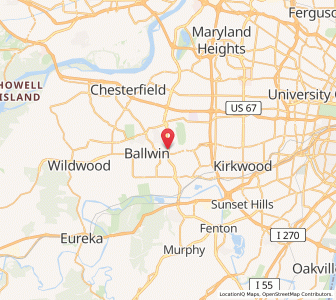 Map of Manchester, Missouri