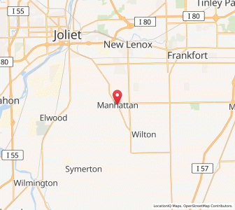 Map of Manhattan, Illinois