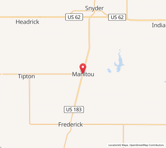 Map of Manitou, Oklahoma