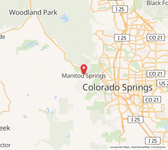 Map of Manitou Springs, Colorado