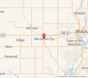 Map of Marathon City, Wisconsin