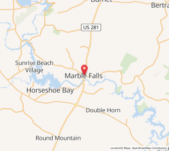 Map of Marble Falls, Texas