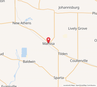 Map of Marissa, Illinois