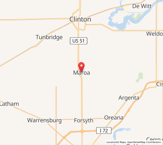 Map of Maroa, Illinois