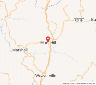 Map of Mars Hill, North Carolina