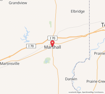 Map of Marshall, Illinois