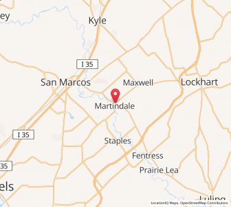 Map of Martindale, Texas