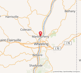 Map of Martins Ferry, Ohio