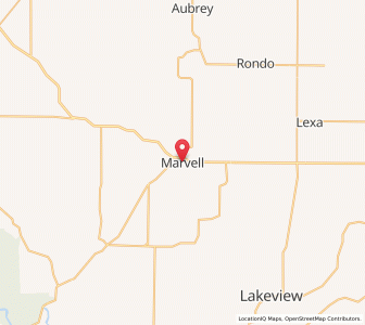 Map of Marvell, Arkansas