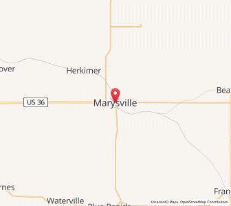 Map of Marysville, Kansas