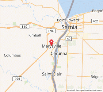 Map of Marysville, Michigan