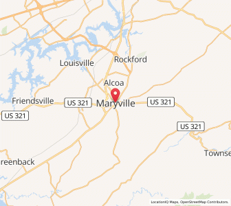 Map of Maryville, Tennessee