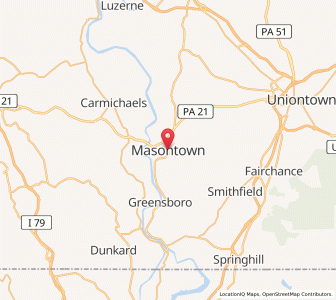 Map of Masontown, Pennsylvania