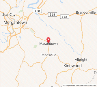 Map of Masontown, West Virginia