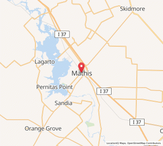 Map of Mathis, Texas