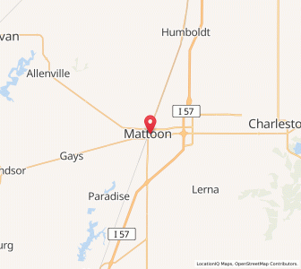 Map of Mattoon, Illinois