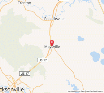 Map of Maysville, North Carolina