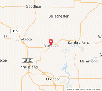 Map of Mazeppa, Minnesota