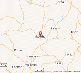 Map of McArthur, Ohio