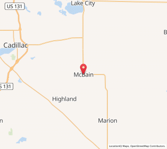 Map of McBain, Michigan