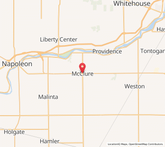 Map of McClure, Ohio