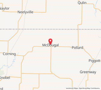 Map of McDougal, Arkansas
