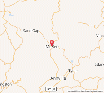 Map of McKee, Kentucky