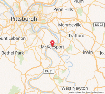 Map of McKeesport, Pennsylvania